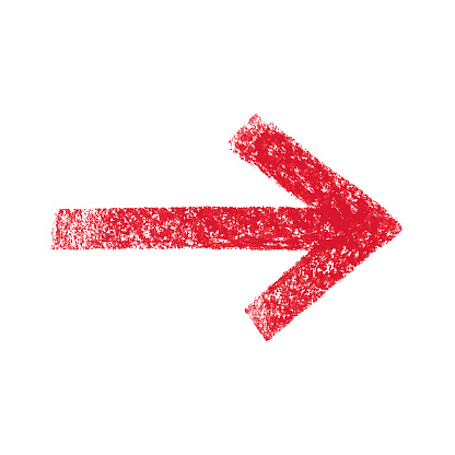 Vector red arrow. Grunge design element.