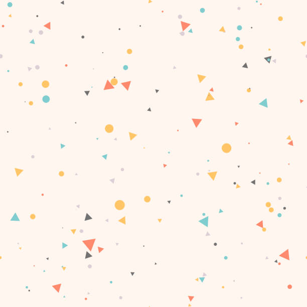 ilustrações de stock, clip art, desenhos animados e ícones de messy seamless pattern with dots and triangles. - confetis