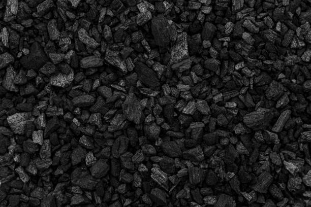 Black charcoal texture for background stock photo