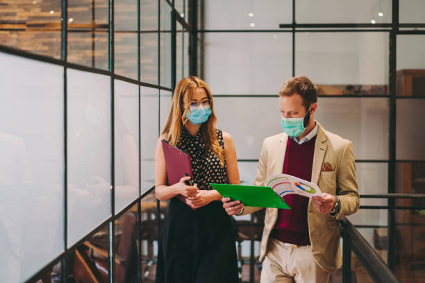 istock Business people working, COVID-19 pandemic 1303504349