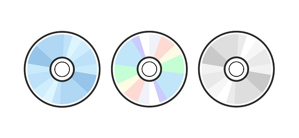 CD DVD icon disc vector blank illustration. Compact disk dvd music audio.