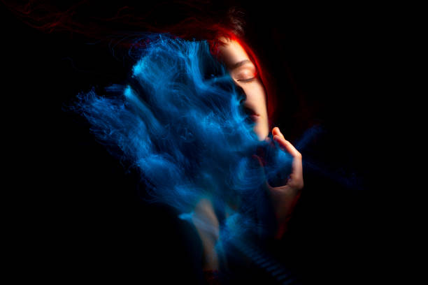 new art direction, long exposure photo without processing, light drawing at long exposure