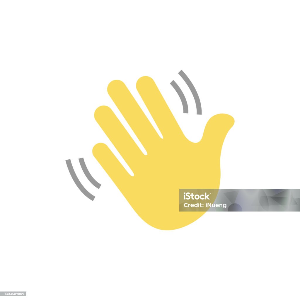 Waving hand gesture icon. Waving hand gesture vector isolated on white background. Hand stock vector