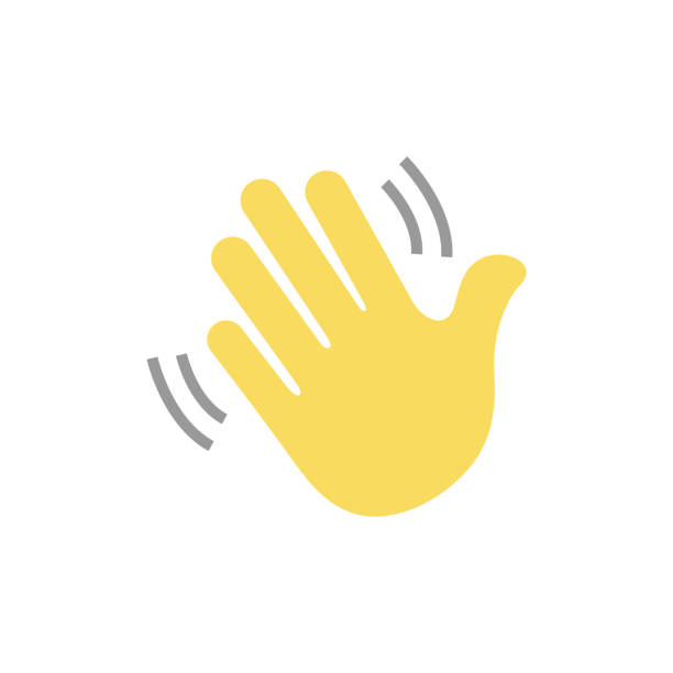 Waving hand gesture icon. Waving hand gesture vector isolated on white background. Waving hand gesture icon. Waving hand gesture vector isolated on white background. greeting stock illustrations