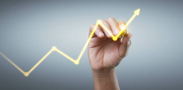 istock Hand drawing  chart, graph stock of growth 1303509841