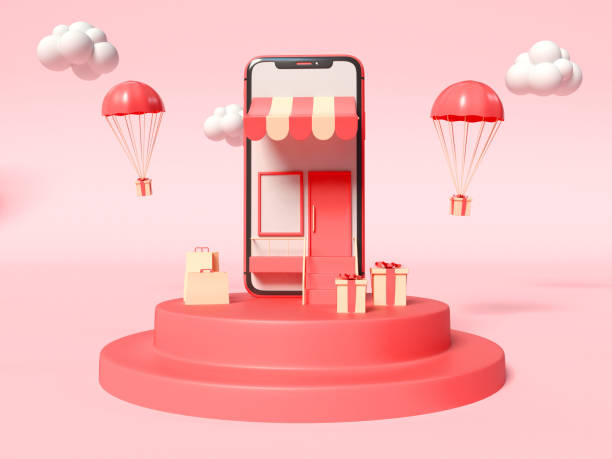 istock 3D Illustration. Online shopping concept. 1303509879