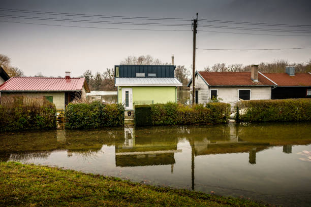 flooded buildings in Germany