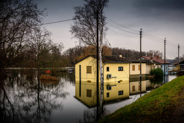 istock Rhine River flooded buildings in Germany 1303509939