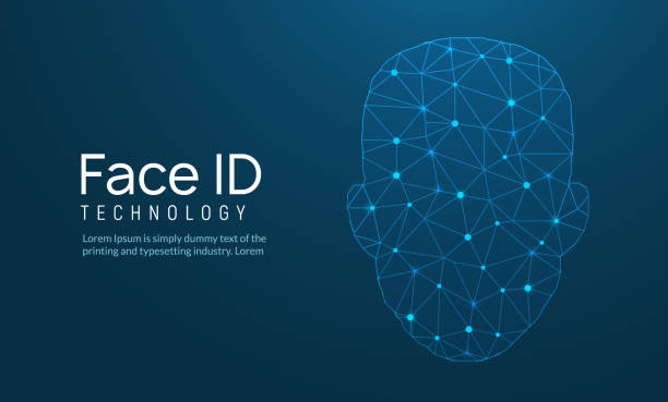 Face recognition biometric ID. Face scan vector digital security technology Face recognition biometric ID. Face scan vector digital security technology. face scan stock illustrations