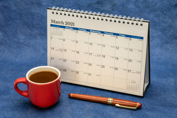 istock March 2021 - spiral desktop calendar 1303511214