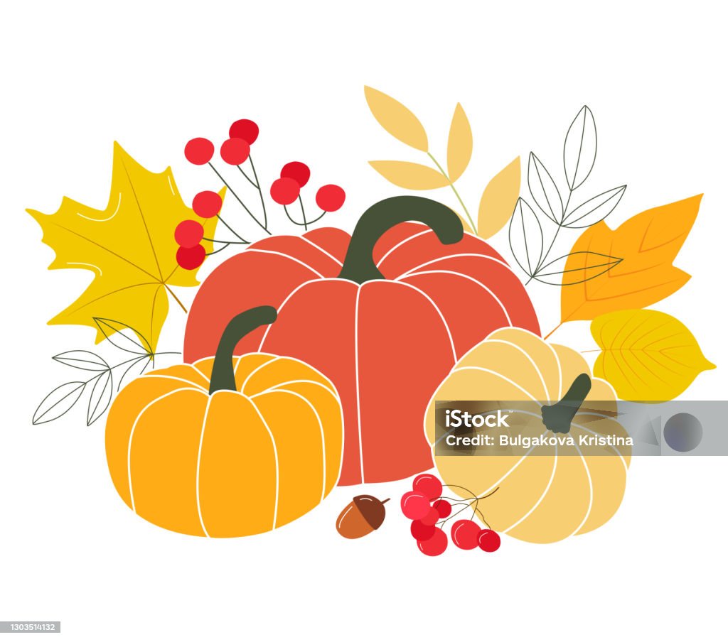 turuncu balkabağı, sarı, kırmızı, orman sonbahar yaprağı bitki karışımı. düz stilde vektör illüstrasyonu - Royalty-free Ahşap Vector Art turuncu balkabağı, sarı, kırmızı, orman sonbahar yaprağı bitki karışımı. düz stilde vektör illüstrasyonu - Royalty-free Ahşap Vector Art