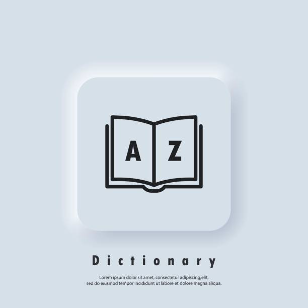 Dictionary icon. Glossary. Badge with book. Dictionary logo. Library icon. Vector EPS 10. UI icon. Neumorphic UI UX white user interface web button. Neumorphism Dictionary icon. Glossary. Badge with book. Dictionary logo. Library icon. Vector EPS 10. UI icon. Neumorphic UI UX white user interface web button. Neumorphism english spoken stock illustrations