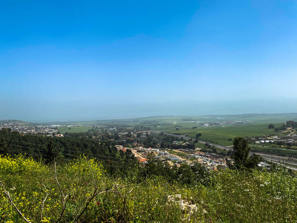 panorama górnej galilei otaczającego miasto metula i safed ( tsfat ). północny izrael - safed zdjęcia i obrazy z banku zdjęć