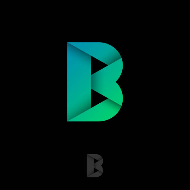 illustrations, cliparts, dessins animés et icônes de logo b origami. - letter b illustrations