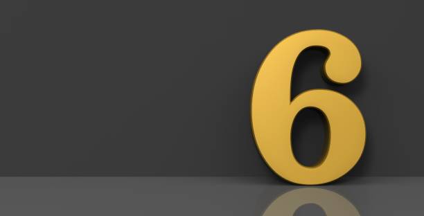 istock 6 six golden yellow number 3d render 1303521090