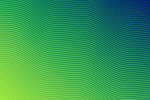 Modern and trendy abstract background. Geometric design with a beautiful gradient of curves and colors. This illustration can be used for your design, with space for your text (colors used: Yellow, Green, Blue). Vector Illustration (EPS10, well layered and grouped), wide format (3:2). Easy to edit, manipulate, resize or colorize.