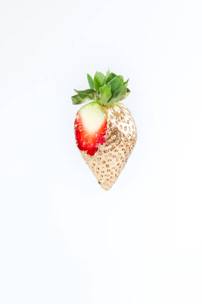 Golden Strawberry in modern art style