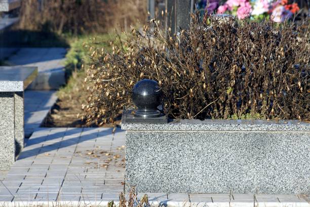 istock fragment of a gray decorative marble barrier 1303536240