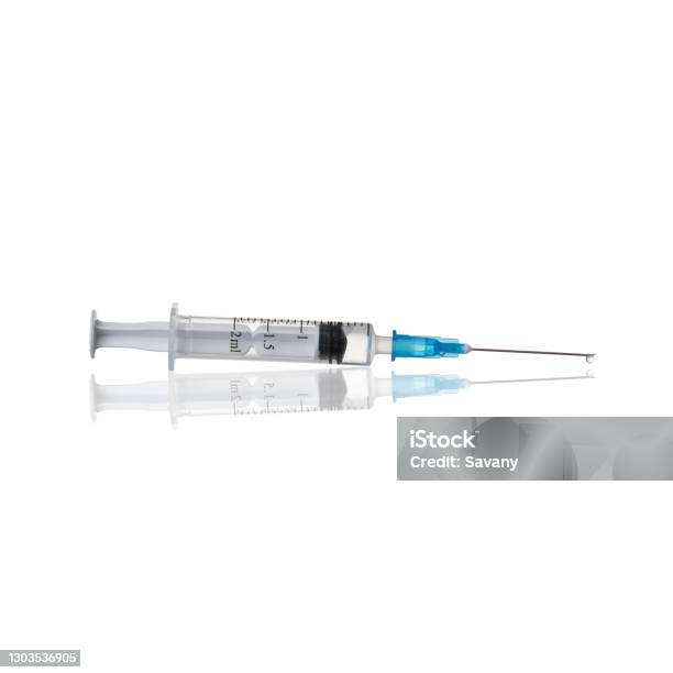 Syringe Stock Photo - Download Image Now - Syringe, Acupuncture Needle, White Background