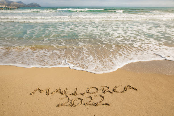 istock Mallorca 2022 written in the sand on the beach 1303539994