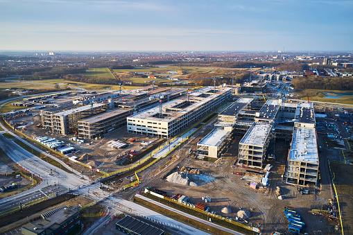 Drone shots from Odense SDU. OUH = Odense University Hospital is about to relocate to new buildings though still under construction.