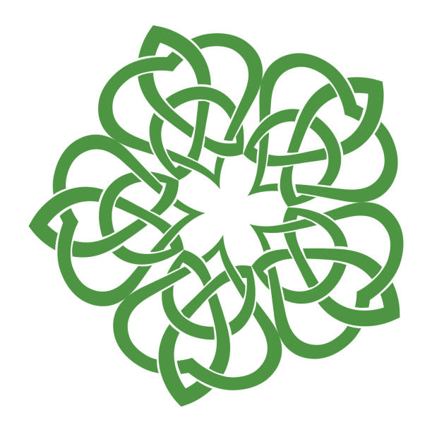 trinity knot Heart and Celtic trinity knot, vector celtic shamrock tattoos stock illustrations