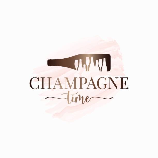 champagner flasche aquarell auf weißem hintergrund - champagne pink bubble vector stock-grafiken, -clipart, -cartoons und -symbole