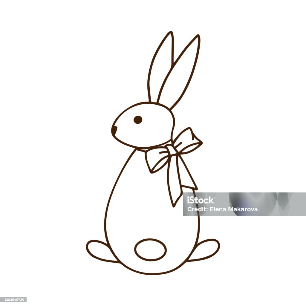Vẽ Đường Viền Của Một Con Thỏ Dễ Thương Với Một Cây Cung Doodles ...