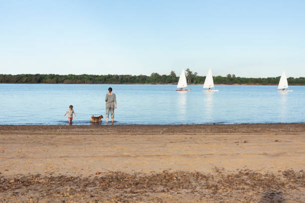 freshwater river, beach