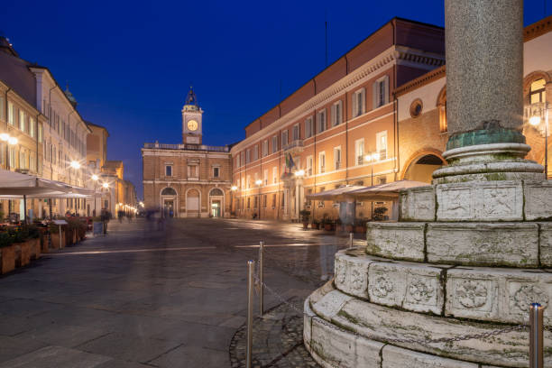 istock Ravenna - The square Piazza del Popolo at dusk. 1303551915