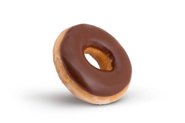 istock Classic freshly baked Chocolate donut isolated on white background 1303556633