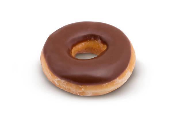 istock Classic freshly baked Chocolate donut isolated on white background 1303556663