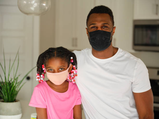 istock Dad and Daughter Wearing Protective Face Masks 1303559296