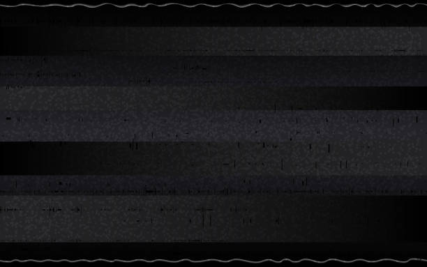 glitch retro vhs kulisse. abstraktes horizontales rauschen mit glidierten linien. analoge bandverzerrungen auf dunklem hintergrund. kein signaleffekt. alte videorecorder pause. vektor-illustration - vintage wallpaper video stock-grafiken, -clipart, -cartoons und -symbole