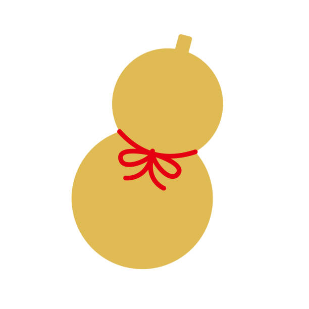 ilustraciones, imágenes clip art, dibujos animados e iconos de stock de ilustración gourd de la suerte de año nuevo - calabaza no comestible ilustraciones