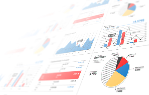 white color financial background consisting of data graphics