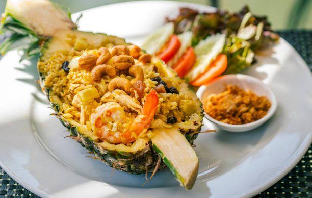 istock Pineapple fried rice with shrimps 1303587953