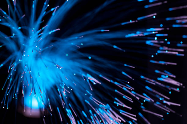 istock Blue fibre optic lights 1303588928