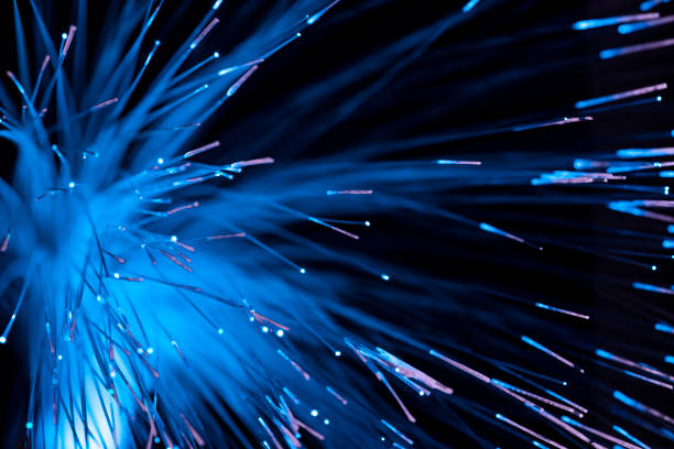istock Blue fibre optic lights 1303588929