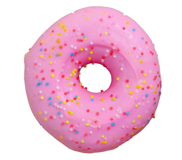 istock Strewberry Donuts with colorful toppings placed isolated 1303594186
