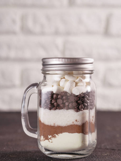istock Hot chocolate mix in mason jar with copy space 1303599390