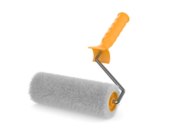 istock roller brush on white background. Isolated 3D illustration 1303600388