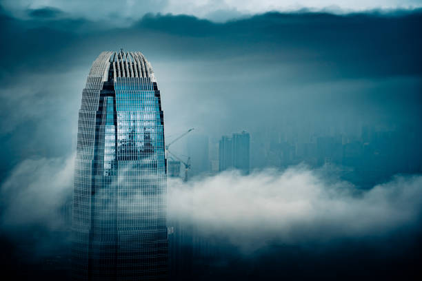 istock Low visibility on Victoria Harbour in Hong Kong 1303603578