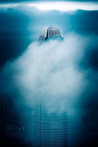 istock Low visibility on Victoria Harbour in Hong Kong 1303603580