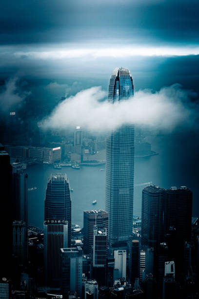 istock Low visibility on Victoria Harbour in Hong Kong 1303603584