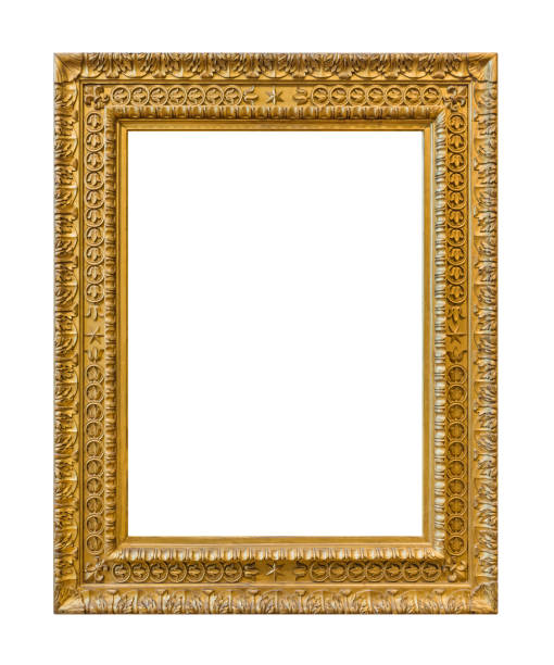 Old wooden picture frame Old wooden picture frame isolated on white background carving craft product stock pictures, royalty-free photos & images
