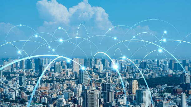 istock Smart city and communication network concept. 5G. LPWA (Low Power Wide Area). Wireless communication. 1303611258