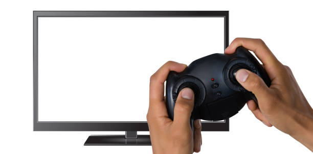 istock Composite image of cropped image of hands holding controller 1303612137