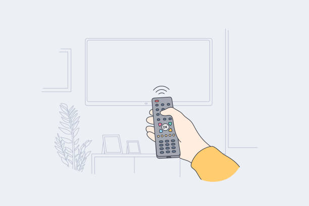 fernsehen, home-entertainment-konzept - watching tv stock-grafiken, -clipart, -cartoons und -symbole