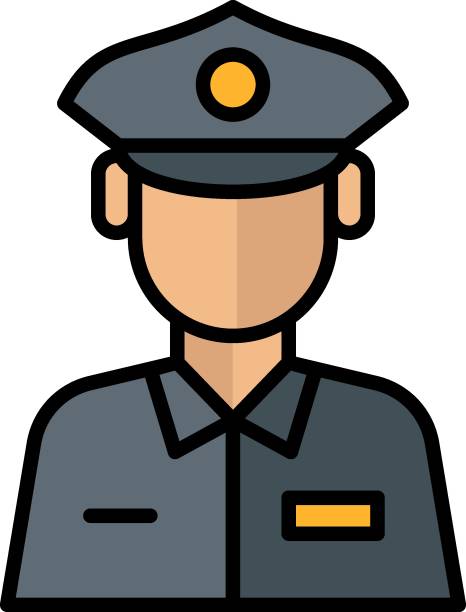 sherrif polizei avatar vektor farbe icon design, strafverfolgung konzept, lawy durchsetzung und rechtssystem symbol auf weißem hintergrund - lawy stock-grafiken, -clipart, -cartoons und -symbole